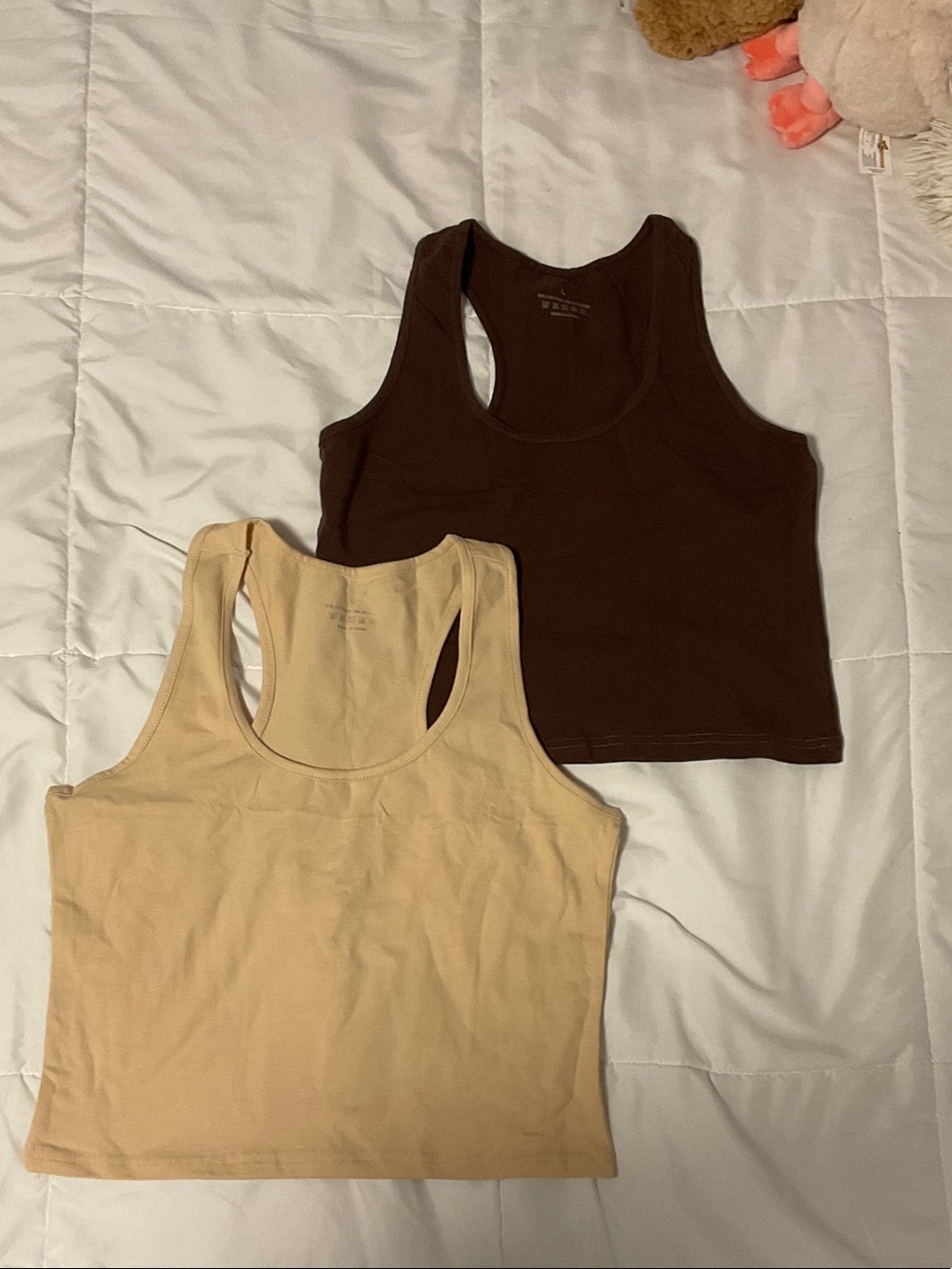 Amazon Women’s Racerback Tank Top Set - Brown & Beige